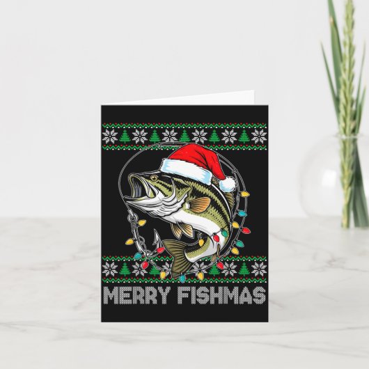 Merry Fishmas Funny B Fishing Christmas For Women  Kaart (Voorkant)