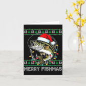 Merry Fishmas Funny B Fishing Christmas For Women  Kaart (Gele Bloem)