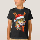 Merry Fishmas Funny B Fishing Christmas Santa Hat  T-shirt (Voorkant)