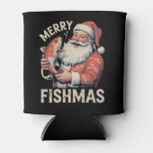 Merry Fishmas Funny Christmas Santa Claus Gevist Blikjeskoeler (Voorkant)