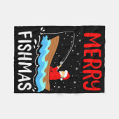 Merry Fishmas Funny Christmas Santa Claus Gevist Fleece Deken (Voorkant (Horizontaal))