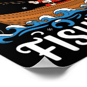 Merry Fishmas Funny Christmas Santa Claus Gevist Poster (Hoek)