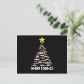 Merry Fishmas Funny Fish Christmas Fishing Xmas Briefkaart (Staand voorkant)