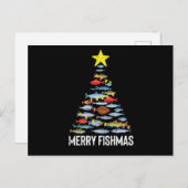 Merry Fishmas Funny Fish Christmas Fishing Xmas Briefkaart (Voorkant / Achterkant)