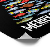 Merry Fishmas Funny Fish Kerstmis Vist kerstmis Poster (Hoek)