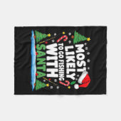 Merry Fishmas Funny Fish Santa Bigfoot Christmas F Fleece Deken (Voorkant (Horizontaal))