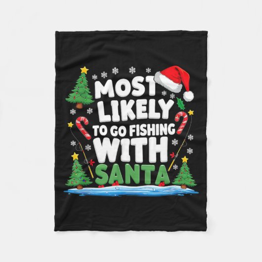 Merry Fishmas Funny Fish Santa Bigfoot Christmas F Fleece Deken (Voorkant)