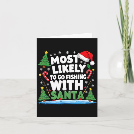 Merry Fishmas Funny Fish Santa Bigfoot Christmas F Kaart (Voorkant)