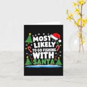 Merry Fishmas Funny Fish Santa Bigfoot Christmas F Kaart (Gele Bloem)