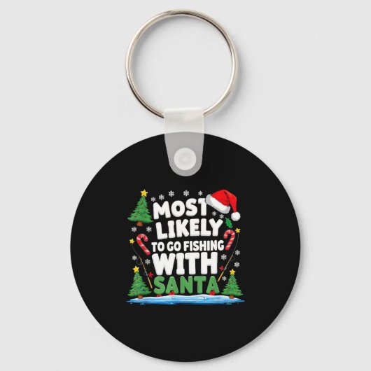 Merry Fishmas Funny Fish Santa Bigfoot Christmas F Sleutelhanger (Voorkant)