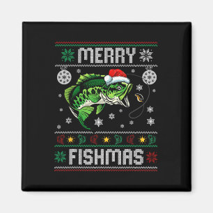 Merry Fishmas Funny Fish Vist vissers Ugly Ch Magneet