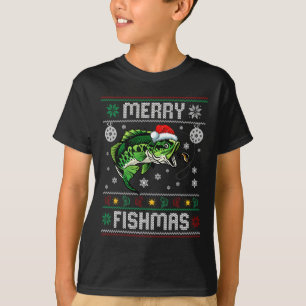 Merry Fishmas Funny Fish Vist vissers Ugly Ch T-shirt