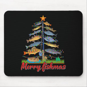 Merry Fishmas Funny Fisher kerstboom Vist Muismat