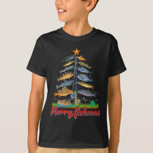 Merry Fishmas Funny Fisher kerstboom Vist T-shirt