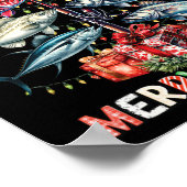 Merry Fishmas Funny-kerstboomverlichting Vist Poster (Hoek)