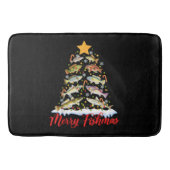 Merry Fishmas Funny Kerstmis Lights Fish Fis Badmat (Voorkant)