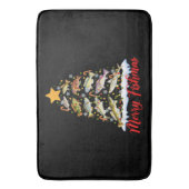 Merry Fishmas Funny Kerstmis Lights Fish Fis Badmat (Voorkant Verticaal)