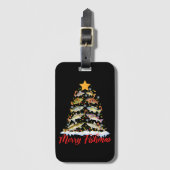 Merry Fishmas Funny Kerstmis Lights Fish Fis Bagagelabel (Voorkant (verticaal))