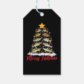 Merry Fishmas Funny Kerstmis Lights Fish Fis Cadeaulabel (Achterkant)