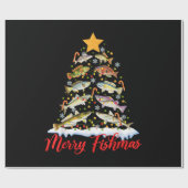 Merry Fishmas Funny Kerstmis Lights Fish Fis Cadeaupapier (Vlak)