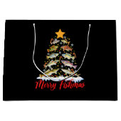 Merry Fishmas Funny Kerstmis Lights Fish Fis Groot Cadeauzakje (Voorkant)