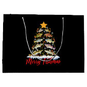 Merry Fishmas Funny Kerstmis Lights Fish Fis Groot Cadeauzakje (Achterkant)