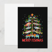 Merry Fishmas Funny Kerstmis Lights Fish Fis Kaart (Voorkant / Achterkant)