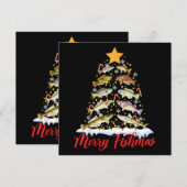 Merry Fishmas Funny Kerstmis Lights Fish Fis Kaart (Voorkant / Achterkant)