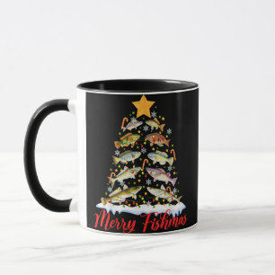 Merry Fishmas Funny Kerstmis Lights Fish Fis Mok