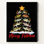 Merry Fishmas Funny Kerstmis Lights Fish Fis Notitieboek (Achterkant)