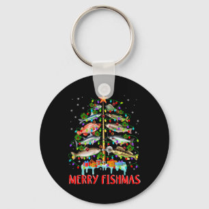Merry Fishmas Funny Kerstmis Lights Fish Fis Sleutelhanger