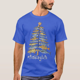 Merry Fishmas Funny Kerstmis Lights Fish Fis T-shirt