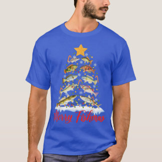 Merry Fishmas Funny Kerstmis Lights Fish Fis T-shirt