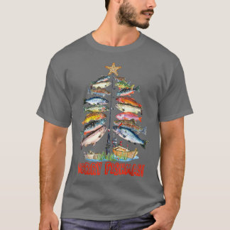 Merry Fishmas Funny Kerstmis Lights Fish Fis T-shirt