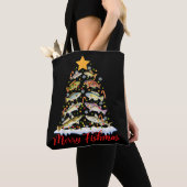 Merry Fishmas Funny Kerstmis Lights Fish Fis Tote Bag (Dichtbij)