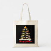 Merry Fishmas Funny Kerstmis Lights Fish Fis Tote Bag (Achterkant)