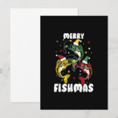 Merry Fishmas Funny-kerstmis Vist de kerstvisserij Kaart (Voorkant / Achterkant)
