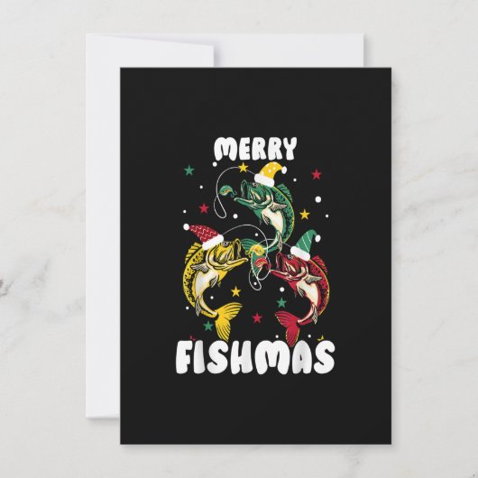 Merry Fishmas Funny-kerstmis Vist de kerstvisserij Kaart (Voorkant)