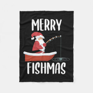 Merry Fishmas Funny Santa Vist vissers Christus Fleece Deken