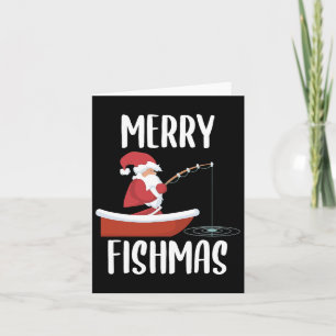Merry Fishmas Funny Santa Vist vissers Christus Kaart