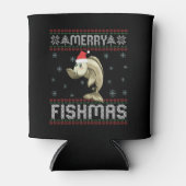 Merry Fishmas Funny Ugly Christmas Sweater Fish Blikjeskoeler (Voorkant)