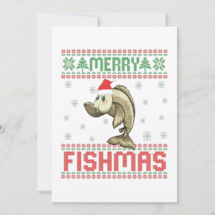Merry Fishmas Funny Ugly KerstSweater Fish Bedankkaart