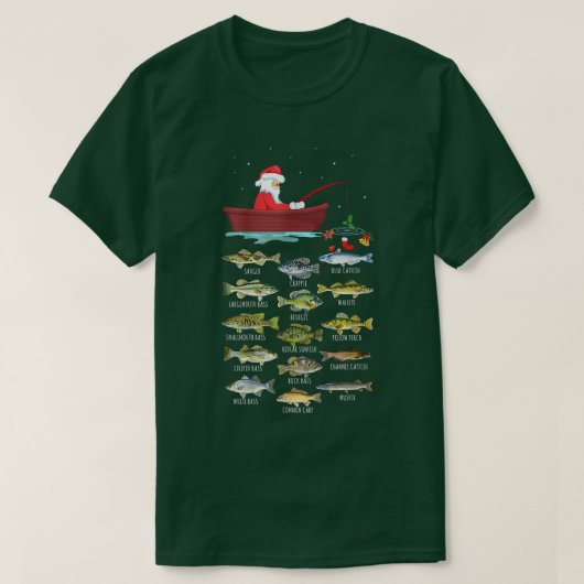 Merry Fishmas Funny Vist kerstboomverlichting T-shirt (Design voorkant)