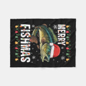 Merry Fishmas Funny Vist Kerstmis Pyjama Fishe Fleece Deken (Voorkant (Horizontaal))