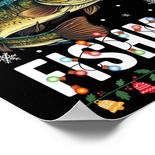 Merry Fishmas Funny Vist Kerstmis Pyjama Fishe Poster (Hoek)