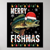 Merry Fishmas Funny Vist Kerstmis Pyjama Fishe Poster (Voorkant)