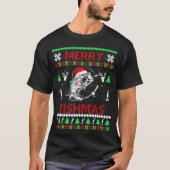 Merry Fishmas Funny Vist Kerstmis UGLY Pajama T-shirt (Voorkant)