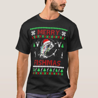 Merry Fishmas Funny Vist Kerstmis UGLY Pajama T-shirt