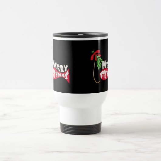 Merry Fishmas Funny Vist kerstMok Reisbeker (Center)