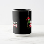 Merry Fishmas Funny Vist kerstMok Tweekleurige Koffiemok (Center)